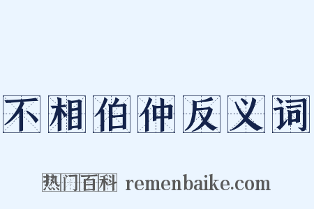 不相伯仲反义词是什么意思的图片